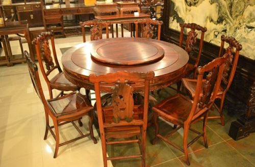 大红酸枝家具保养效果图